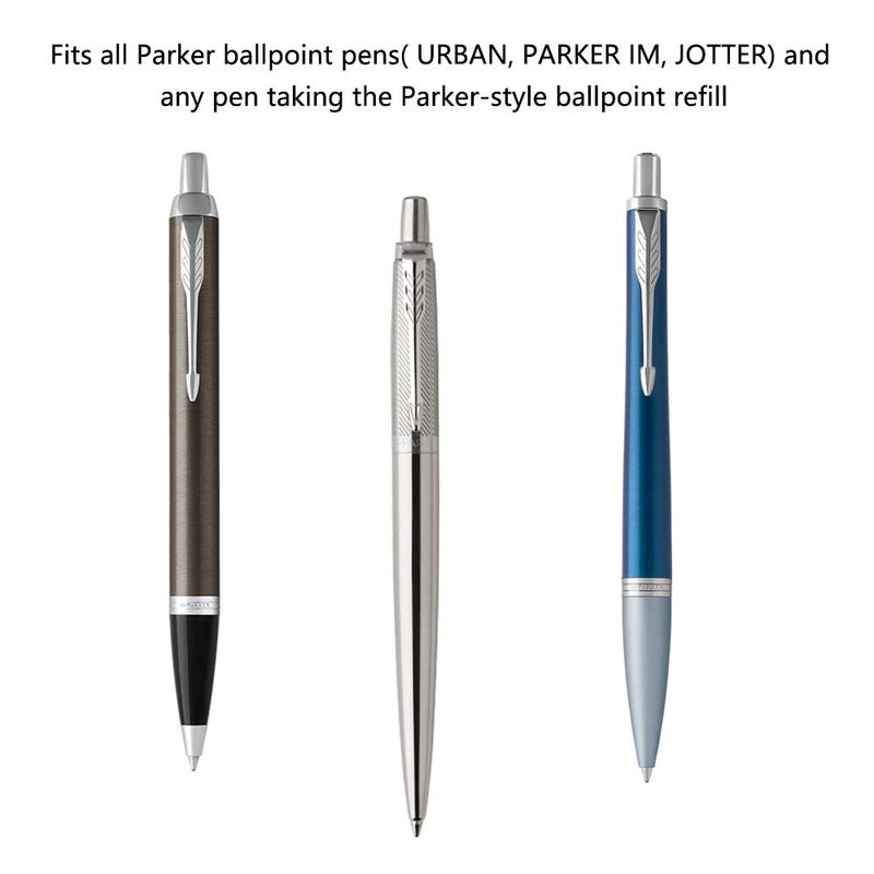 Unibene Parker Compatible Ballpoint Refills 12 Pack,1.0mm Medium Point-Blue, Smooth Writing Replaceable German Ink Tactical Pen Refills for Parker Ballpoint/UZI Pen - Image 3